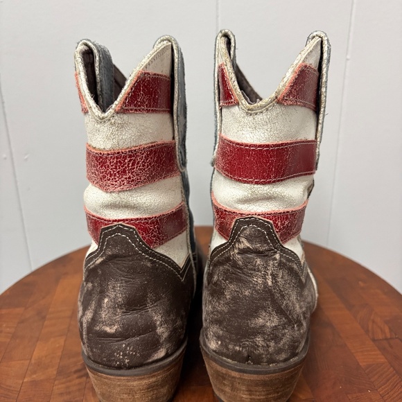 Roper Women's American Beauty Flag  Snip Toe Ankle Boots Size 6 - Picture 3 of 9